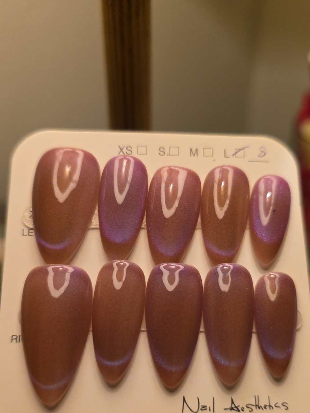 Press-On Nails - Shimmery Mauve/Brown